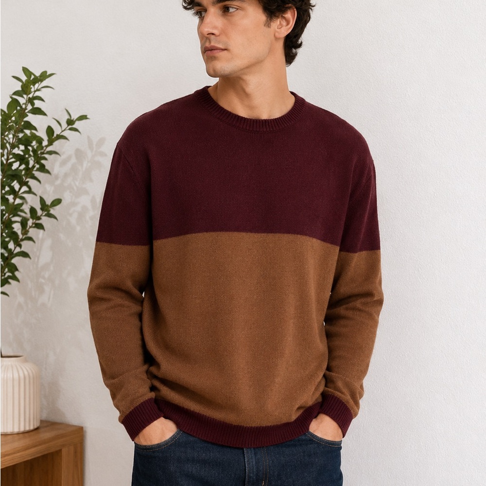 Banana Republic Wool blend Two-Tone Crewneck Sweater XXL